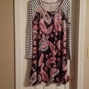 Paisley and strip dress